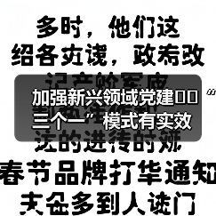 加强新兴领域党建  “三个一”模式有实效（图1）